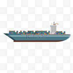 海上png图片_轮船运输集装箱