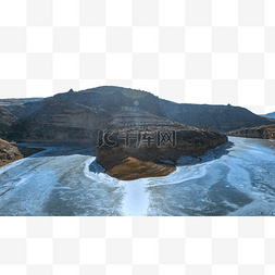 结冰的河图片_内蒙古黄河大峡谷