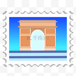 卡通地标建筑邮票