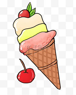 果味三色冰淇淋
