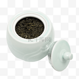 茶叶容器图片_绿色的茶叶免抠图