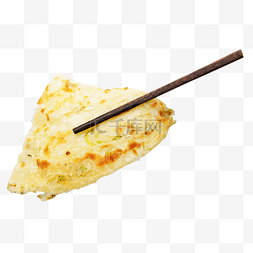筷子夹葱花饼