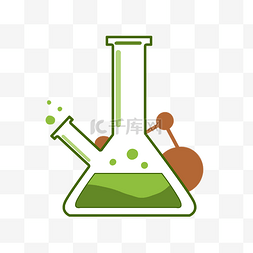 绿色课程图片_化学仪器烧杯插图