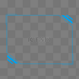 科技边框免扣图片_简约科技感蓝色炫酷边框标题框矢