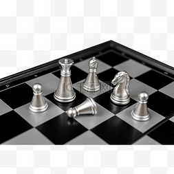 国际象棋素材图片_银色国际象棋