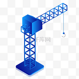 蓝色创意纹理图片_蓝色创意塔吊元素