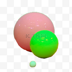 3d立体球面图片_时尚圆圆的彩球免抠图