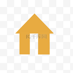 几何图形图标图片_黄色房子图标