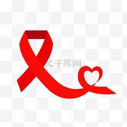 艾滋病图片图片_红色艾滋病丝带标识