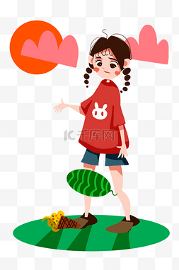 掉落的冰淇淋图片_夏季双马尾女孩