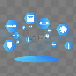 蓝色医疗科技图片_科技医疗放射状