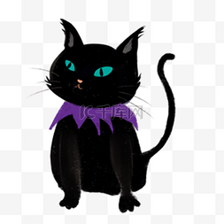 动物小可爱图片_卡通黑色的猫咪