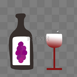 创意红酒图片_紫色葡萄酒瓶插图