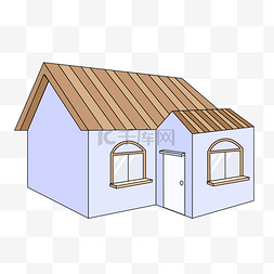 白色的房屋建筑图片_紫色小房子卡通插画