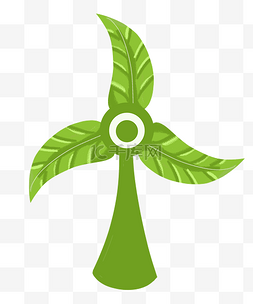 绿色立体风车插图