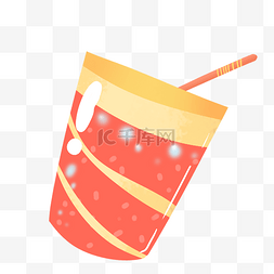 橙色小清新可爱夏季清凉饮料
