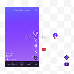 社交媒体视频图片_社交媒体紫色抖音界面图标