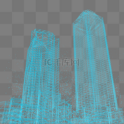 点线粒子图片_楼空间城市仰视科技智能魔幻数据