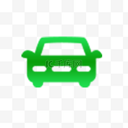 卡通绿色汽车符号图标