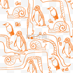 企鹅动物底纹纹理