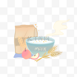 燕麦牛奶图片_谷物牛奶燕麦
