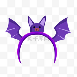 蝙蝠卡通图片_紫色蝙蝠万圣节头饰发卡