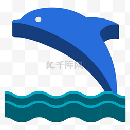 海豚在水浪图标