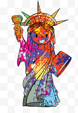 彩色喷墨的自由女神