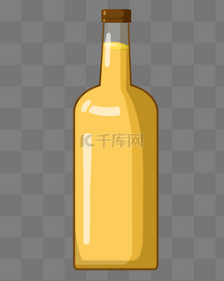 玻璃瓶装黄色啤酒