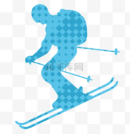 滑雪剪影运动