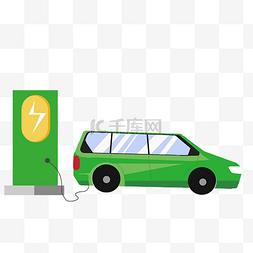 绿色汽车充电桩