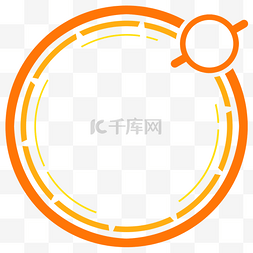 放大镜边框图片_科技感橙色圆环边框