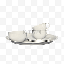 白色瓷器餐具