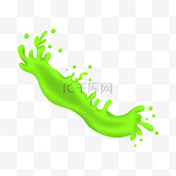 飞溅的绿色液体插画