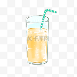 手绘水彩橙汁图片_夏天果汁橙汁凉爽免抠素材