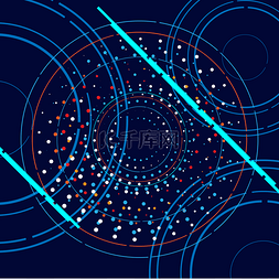 科技感散点图片_科技线圈线条
