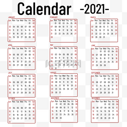 配色红黑图片_2021calendar2021简约年历