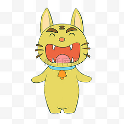 大笑动物图片_儿童节手绘卡通可爱小动物开心猫