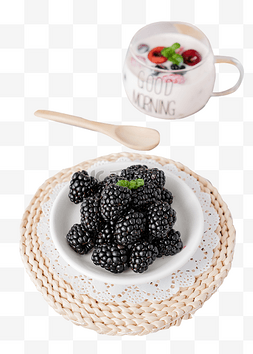 酸奶草莓图片_车厘子草莓黑莓酸奶下午茶