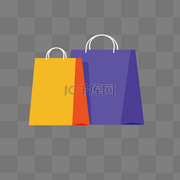 彩色购物袋子图片_彩色创意纸袋元素