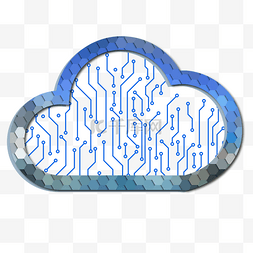 蓝色科技云线条