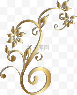 金色华丽欧式花边图片_金色植物花纹