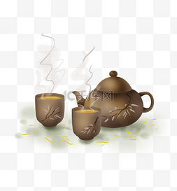 紫砂壶素材图片_古风传统紫砂壶茶具