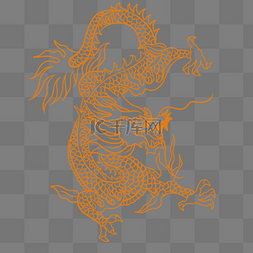 龙祥图腾图片_红色创意龙纹