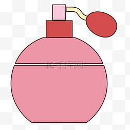 粉色瓶子化妆品图片_圆形的香水瓶子卡通