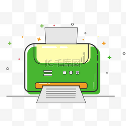 绿色办公室打印机