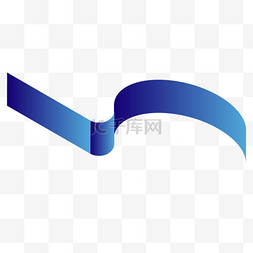 蓝色弯曲弧度曲线元素