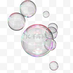 3d彩色的透明肥皂泡泡