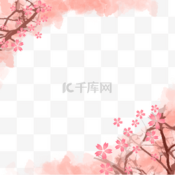 粉色花瓣花瓣图片_春季樱花装饰手绘边框