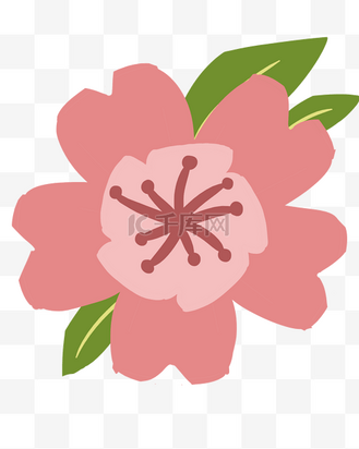 粉红色花朵卡通插画